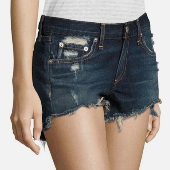 Rag and Bone Doris Dark Wash Cutoff Shorts 30 Mid-Rise - Picture 10 of 10